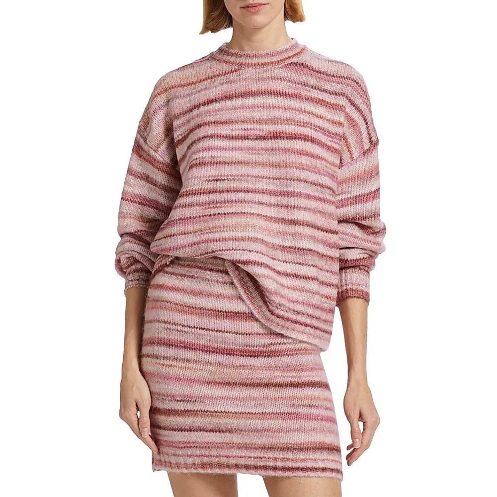 NWT Splendid Acadia Pink Multi Stripe Wool-Blend Sweater